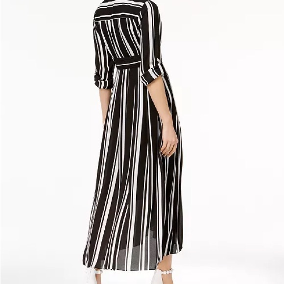 INC Striped Faux-Wrap High-Low Dress NWT - Picture 2 of 5